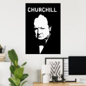 Sir Winston白黒 ポスター (ホームオフィス)