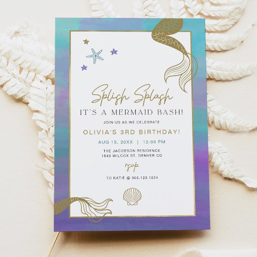 SIRENパープル金ゴールドマーメイドバッシュ誕生日パーティー