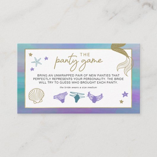 SIRENマーメイドビーチバチェロレッテパンティゲームカード プレイスカード (正面)