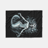 Siren Skeleton Mermaid Skull Tee Women Men Kids Bo フリースブランケット (正面(横))