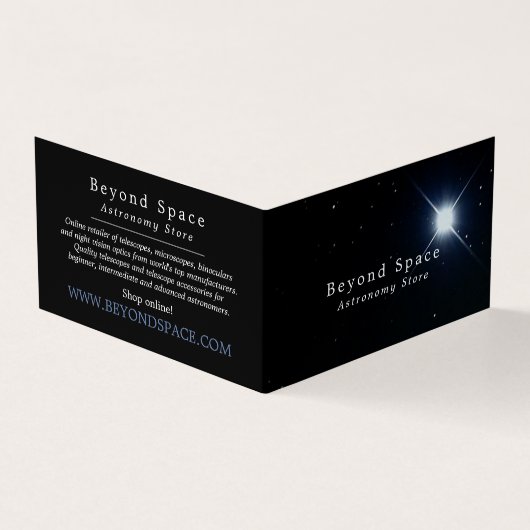 Sirius, Brightest Star Astronomy Store 名刺 (外部)