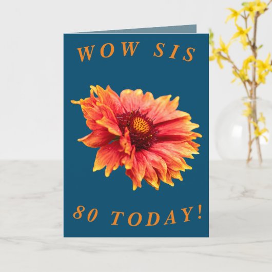 Sisはっきりした用フローラ80誕生日カード カード (黄色い花)