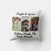SIS姉妹の写真パーソナライズされた クッション (裏面)