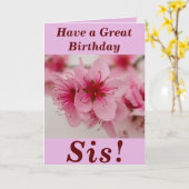 Sis用の明はっきりした明フローラ誕生日カード カード (黄色い花)