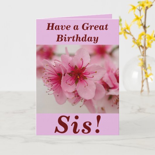 Sis用の明はっきりした明フローラ誕生日カード カード (黄色い花)