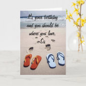 **SIS**ハートの「ビーチ」  カード (黄色い花)