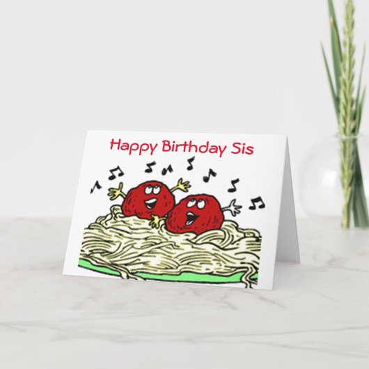 ***SIS***誕生日専用「ミートボールを歌う」 カード (正面)