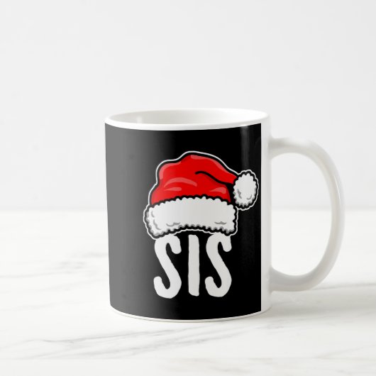 Sis Christmas Santa Family Matching Pajamas Sister コーヒーマグカップ (右)