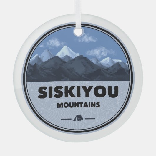 Siskiyou Mountains California Camping ガラスオーナメント (正面)