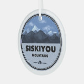Siskiyou Mountains California Camping ガラスオーナメント (正面左)