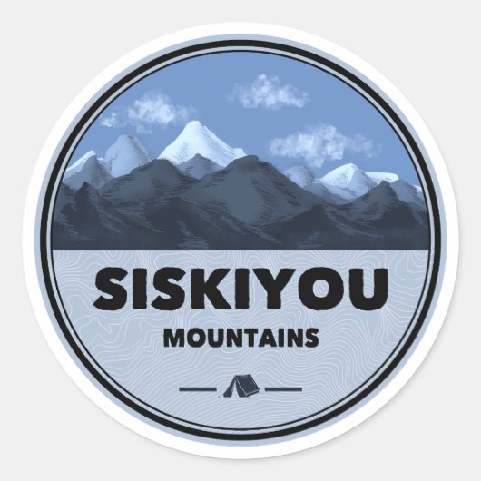 Siskiyou Mountains California Camping ラウンドシール (正面)