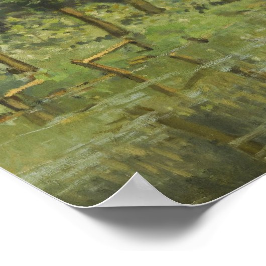 Sisley – 木材のストリームの端に沿って残る ポスター (角)