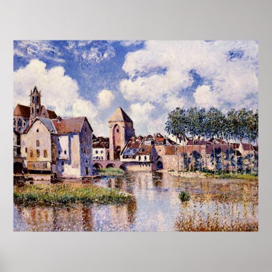 Sisley - Moretsur-Loing, The Port de Bourgogne ポスター (正面)