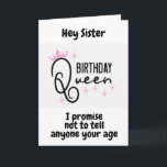 SISTERは*50番目の誕生日*カードで女王 カード<br><div class="desc">「50歳の姉ユニーク妹」にハッピーバースデーを言う新しい言い方で、彼女の誕生日に載って感謝していいる。私の8つの店の1ストップつが、彼女の店に寄せてくれる。*私のカードの年齢や詩は変えられる*</div>