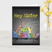 **SISTER**がウ書ォール・誕生日・カード上にある カード (黄色い花)