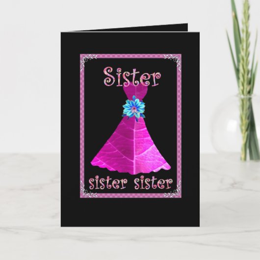 SISTER -メイド・オブ・オーナー(花嫁付き添い人)、マゼンタガウン付き 招待状 (正面)