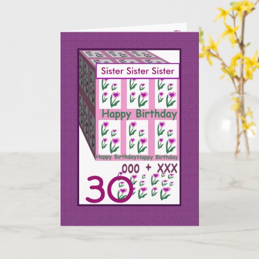 SISTER - 30th Birthday カード (黄色い花)