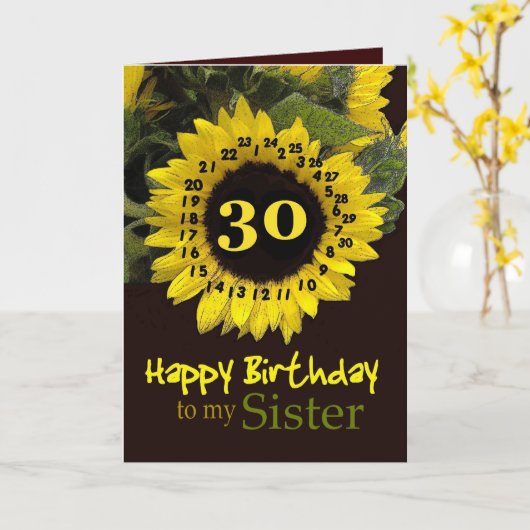 SISTER - 30th Birthday with Healy Sunflower カード (黄色い花)