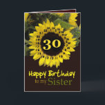 SISTER - 30th Birthday with Healy Sunflower カード<br><div class="desc">この陽気なヒマワリと"魔法の花"の詩は、あなたの妹にハッピーバースデーを願う甘い方法である。内部文字はカスタマイズ可能なので、独自の特別な気持ちを追加できる</div>