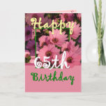SISTER - 65番目の誕生日、ピンクのデイジーの花 カード<br><div class="desc">ピンク色の明るい花と、それに付随する「魔法の花」の詩は、妹にハッピーバースデーを願う甘い方法です。 内部文字はカスタマイズ可能なので、独自の特別な気持ちを追加できます。 他の誕生日カードを表示するには、目的の年を入力し、Zazleの検索ボックスに「」または「切り取り」と「貼り付け」を入力します。 ジャクリナの誕生日</div>