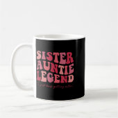 Sister Auntie Legend Groovy Funny Cool Aunties Clu コーヒーマグカップ (左)