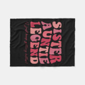 Sister Auntie Legend Groovy Funny Cool Aunties Clu フリースブランケット (正面(横))