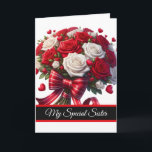 Sister Birthday Card カード<br><div class="desc">Birthday card is shown with a pretty floral bouquet print.
Card has a special message inside for a sister.
Customize this card or buy as is.
Licensed Image</div>