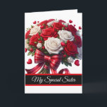 Sister Birthday Card カード<br><div class="desc">Birthday card is shown with a pretty floral bouquet print.
Card has a special message inside for a sister.
Customize this card or buy as is.
Licensed Image</div>