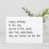 sister birthday card, funny birthday card sisters シーズンカード (スタンド正面)