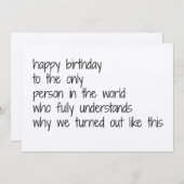 sister birthday card, funny birthday card sisters シーズンカード (正面/裏面)