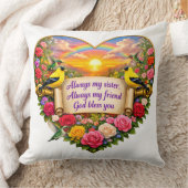 Sister Blessing Throw Pillow クッション (ブランケット)