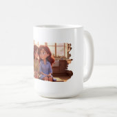 Sister Bond – Beautiful Sisters Illustration Art コーヒーマグカップ (正面右)