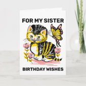 SISTER CAT BIRTHDAY GREETING CARD カード (正面)