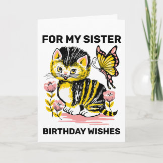 SISTER CAT BIRTHDAY GREETING CARD カード