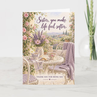 Sister Garden Tea Life Feels Softer Thank You カード