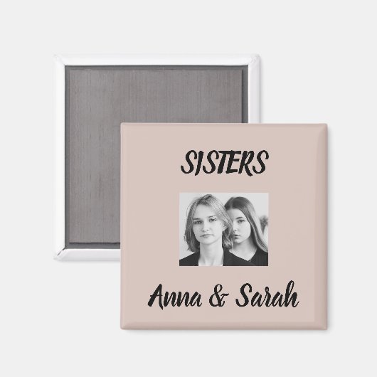 Sister Gift Magnet – Personalized with Names&Photo マグネット (正面/裏面)