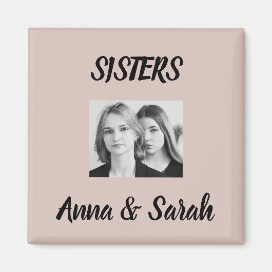 Sister Gift Magnet – Personalized with Names&Photo マグネット (正面)