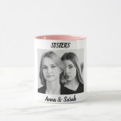 Sister Gift Mug with Photo & Name – Pink Cup Style マグカップ (中央)
