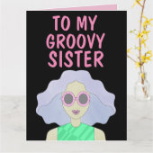 SISTER GROOVY 1960の誕生日グリーティングカード カード (黄色い花)