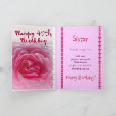SISTER - Happy 49誕生日 – ピンクローズ カード (内部)