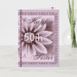 SISTER - Happy 50誕生日- LAVENDER Flower カード<br><div class="desc">柔らかいパステルの花とレースを持つこのカードは、あなたの妹のハッピーバースデーを願う甘い方法だ！彼女の名前と年齢を追加して、一種のカードとして…特別！私の誕生日カードの詳細を見るには、ザズルの検索ボックスに入れる：ジャクリナート誕生日</div>