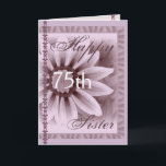 SISTER - Happy 75誕生日- LAVENDER Flower カード<br><div class="desc">柔らかいパステルの花とレースを持つこのカードは、あなたの妹のハッピーバースデーを願う甘い方法だ！彼女の名前と年齢を追加して、一種のカードとして…特別！私の誕生日カードの詳細を見るには、ザズルの検索ボックスに入れる：ジャクリナート誕生日</div>