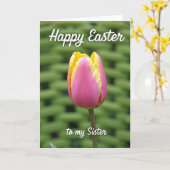 Sister Happy Easter Tulip Photo Card カード (黄色い花)