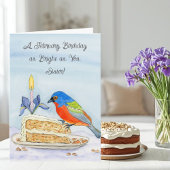 Sister Happy February Birthday Painted Bunting カード