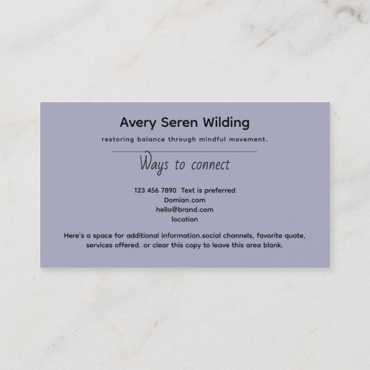 Sister Moon | Yin Yang Design 名刺 (裏面)