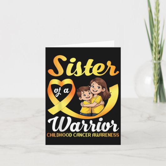 Sister Of A Warrior Childhood Cancer Awareness Bro カード (正面)