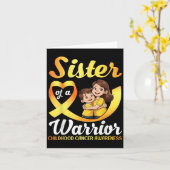 Sister Of A Warrior Childhood Cancer Awareness Bro カード (黄色い花)