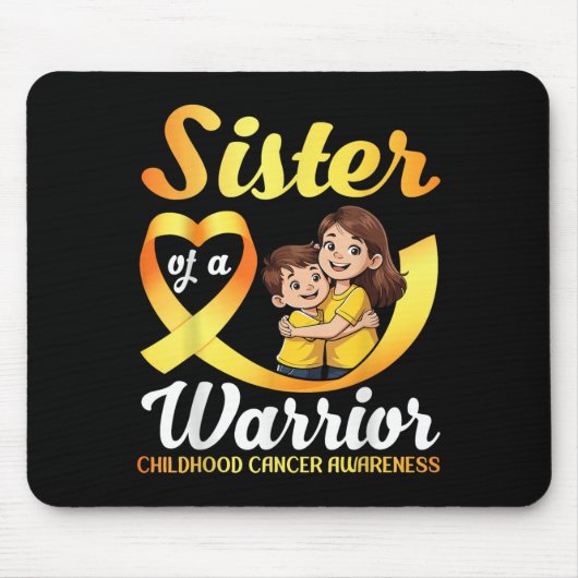 Sister Of A Warrior Childhood Cancer Awareness Bro マウスパッド (正面)