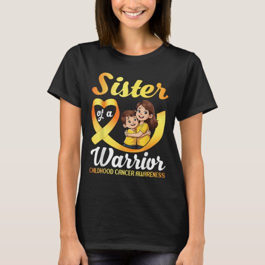 Sister Of A Warrior Childhood Cancer Awareness Bro Tシャツ (正面)