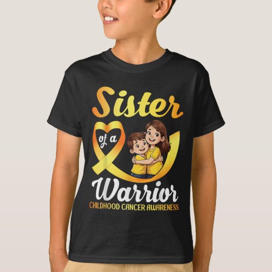 Sister Of A Warrior Childhood Cancer Awareness Bro Tシャツ (正面)